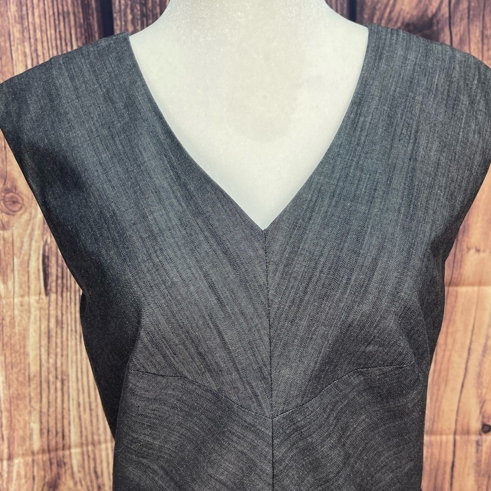 Calvin Klein gray cotton blend V-neck dress women’s size 6 Calvin Klein - Picture 6 of 13